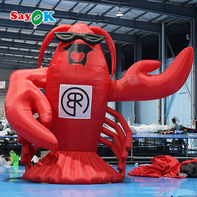 Personagens de desenhos animados gigantes infláveis Lobster Modelo 4mH Cor Vermelha Publicidade Inflável