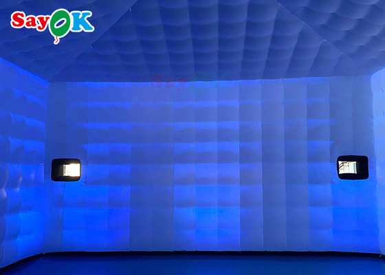 Grande tenda inflável gigante móvel 8x8x4m tenda inflável exterior com luzes LED à prova d'água