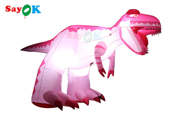 Rosa 4m Personagens de desenhos animados infláveis Publicidade Dinossauro Humididade Proof Balões de animais infláveis