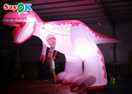 Rosa 4m Personagens de desenhos animados infláveis Publicidade Dinossauro Humididade Proof Balões de animais infláveis