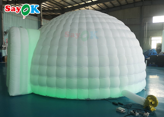 Tenda inflável exterior 6x5x3,2m Tenda de cúpula inflável branca pura com luzes LED