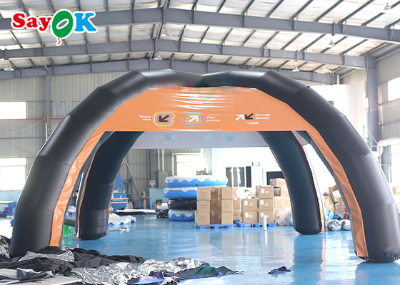 Barraca de ar inflável personalizada de PVC 7 x 4 m estrutura de suporte tenda de aranha inflável