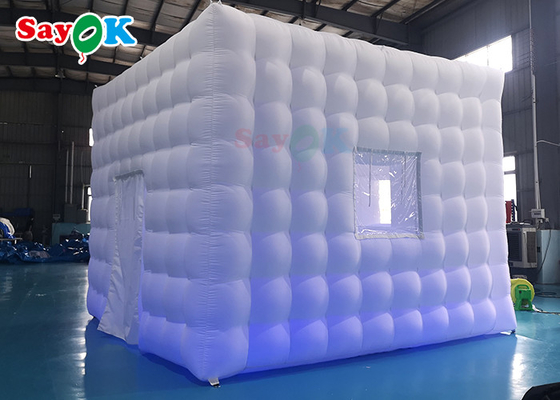 Tenda de cubo inflável Oxford de LED para centro de festa quadrado para exposição
