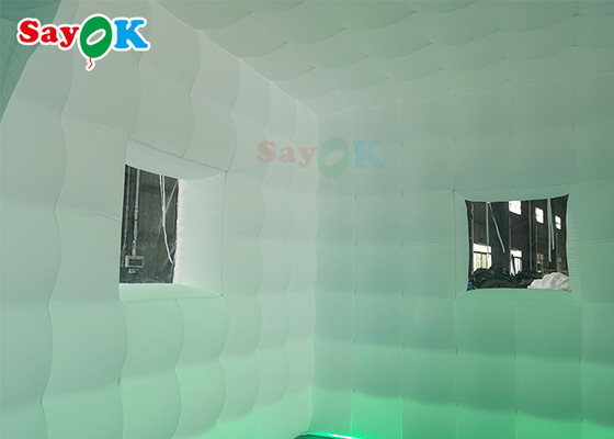 Tenda de cubo inflável Oxford de LED para centro de festa quadrado para exposição