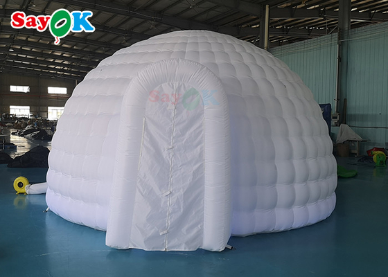 Barraca de bolha inflável branca para acampamento ao ar livre 6 x 5 x 3,2 mH