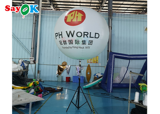 Balão inflável de chão com suporte de LED Decoração interativa Bola luminosa para evento de luz Publicidade