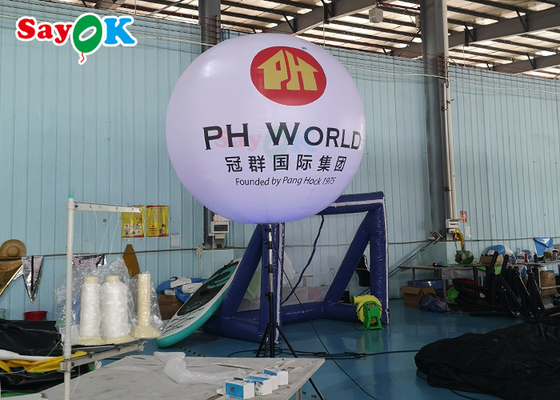 Balão inflável de chão com suporte de LED Decoração interativa Bola luminosa para evento de luz Publicidade