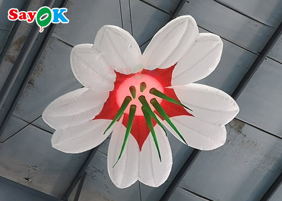 Decoração de suspensão personalizada da flor do diodo emissor de luz de Inflables do casamento da flor inflável gigante