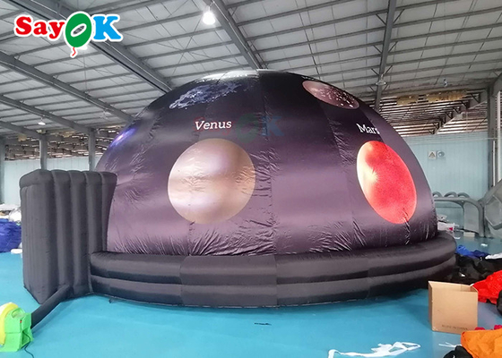 Barraca de cúpula de projeção preta de planetário inflável de 5 m de diâmetro para exibição científica