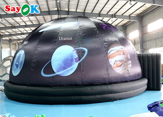 Barraca de cúpula de projeção preta de planetário inflável de 5 m de diâmetro para exibição científica