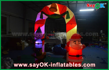 Arco inflável da decoração do Natal do arco de pano alugado inflável de Mylon da arcada com luz do diodo emissor de luz