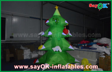 Diodo emissor de luz inflável de nylon verde da árvore de Natal que ilumina o nylon de 2.5mm para o Natal