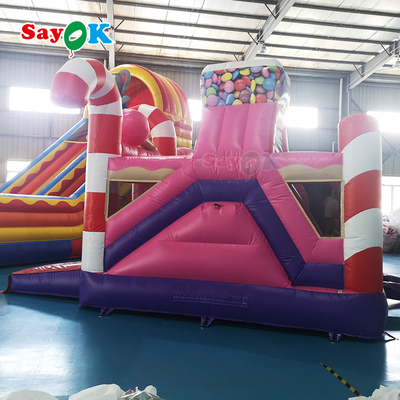 Slide inflável comercial Impressão digital Slide inflável aluguel Slide inflável Casa de salto quadruplo pontos