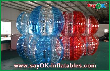 Jogos infláveis do jardim vermelhos e futebol abundante da bolha da bola azul do PVC/TPU para o jogo adulto/crianças