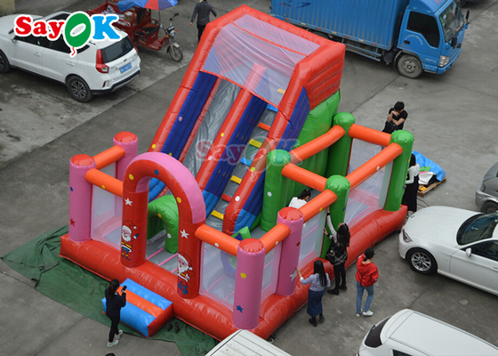 Tela anti-incêndio inflável Jumping Bounce House Castelo de salto para centros de jogos