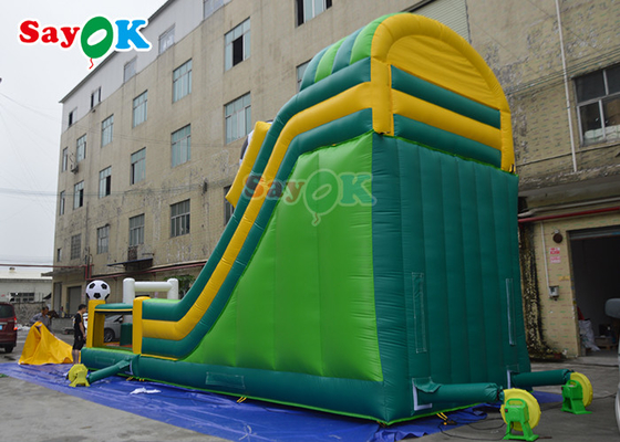 Slide inflável escorregadio tema de futebol crianças lonas infláveis casa de salto Slide castelo de salto