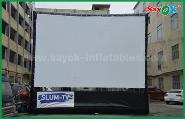 Material inflável exterior inflável de pano de Oxford da tela de filme da tela de filme do quintal com o quadro para a projeção