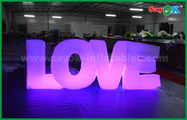 Decoração inflável romântica da iluminação, carta de amor inflável com luz do diodo emissor de luz