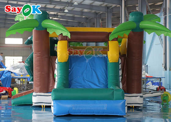 Castelo Bouncy comercial combinado inflável da corrediça de água da casa do salto do dinossauro