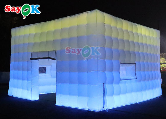 Tenda de cubos infláveis pretos portáteis personalizados Tenda de bar de festas de clube noturno com iluminação led Tenda de gramado inflável