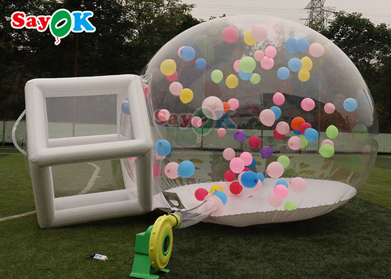 Os balões infláveis borbulham da bolha transparente do banquete de casamento da família da bolha da barraca da abóbada sala clara para acampar