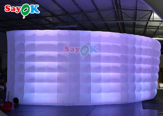 Parede curva multicolor inflável Parede de fundo com tiras de LED Photo Booth Parede para venda
