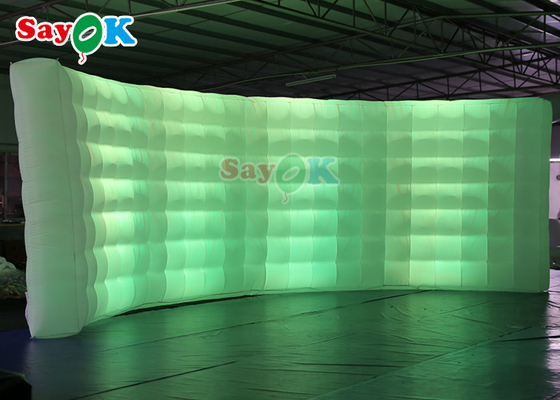 Parede curva multicolor inflável Parede de fundo com tiras de LED Photo Booth Parede para venda