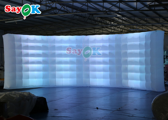 Parede curva multicolor inflável Parede de fundo com tiras de LED Photo Booth Parede para venda