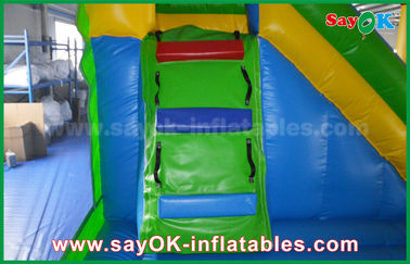 Crianças casa inflável comercial azul/amarelo do salto com corrediça 3 anos de garantia