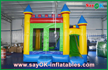 Crianças casa inflável comercial azul/amarelo do salto com corrediça 3 anos de garantia