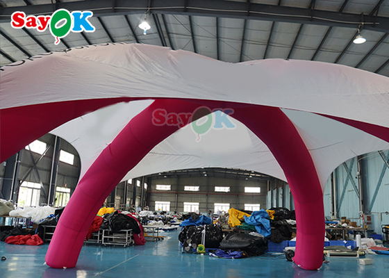 Barraca de publicidade inflável em forma de X patrocinada pelo evento Barraca promocional branca e rosa