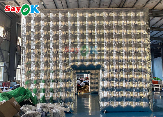 Tenda de Cubo Inflavel de Prata Personalizada Para Festa Show de Casamento Evento Exposição Tenda de Ar Inflavel