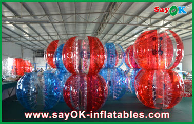 Os jogos infláveis do gramado cancelam/a bola humana da bolha gigante inflável vermelho/azul da bola da bolha do futebol