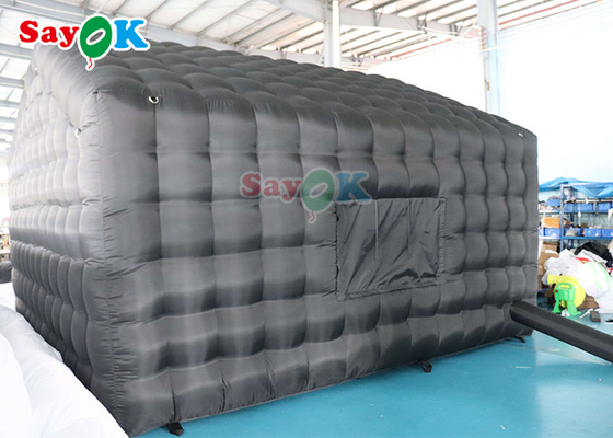 Barraca de ar inflável preta personalizada grande de 20 pés portátil com iluminação LED para festas