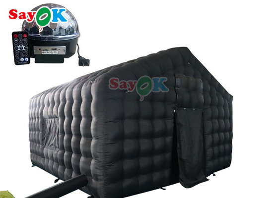 Barraca de ar inflável preta personalizada grande de 20 pés portátil com iluminação LED para festas