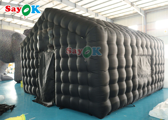 Custom Negro Large 20ft Inflatable Air Tent Party Portátil Iluminação LED Clube Noturno Inflável