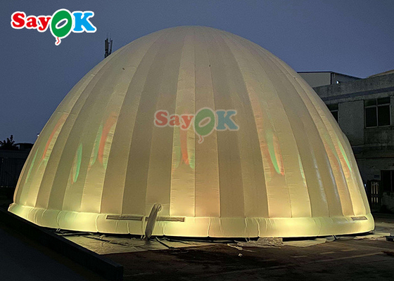 Barraca de ar inflável cubo encerado para eventos com cúpula inflável iglu com LED