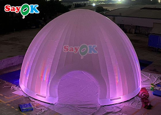Barraca de ar inflável cubo encerado para eventos com cúpula inflável iglu com LED