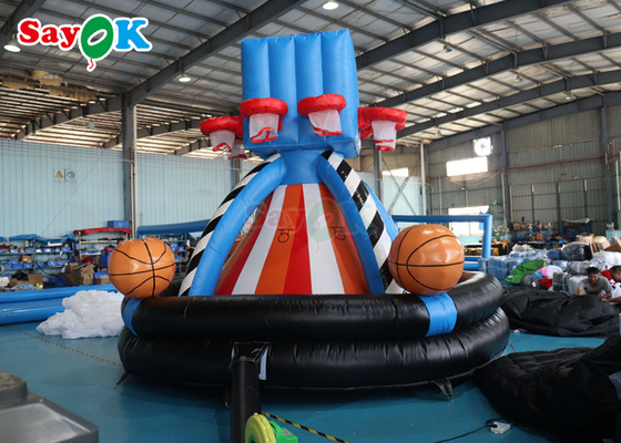 Jogo de arremesso de cesta de basquete inflável engraçado 5m Jogo de arremesso inflável gigante