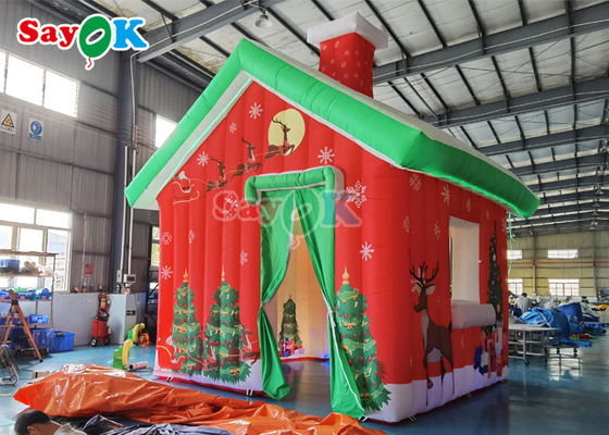 Decorações infláveis ​​para festas ao ar livre Casa de Natal inflável 4,6x4,6x5mH