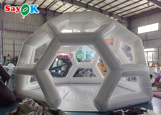 Tenda de acampamento transparente de forma de futebol Tenda inflável de bolhas de futebol