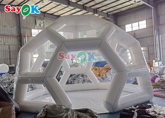Tenda de acampamento transparente de forma de futebol Tenda inflável de bolhas de futebol