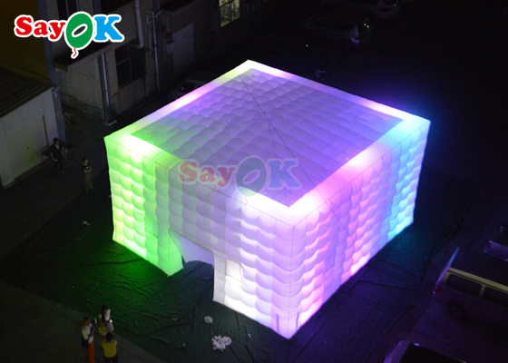 Cabine inflável personalizada da foto do casamento do clube noturno da barraca do cubo do ar com luz colorida do diodo emissor de luz