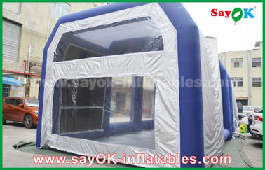 barraca inflável azul branca da casa da cabine de pulverizador dos produtos infláveis feitos sob encomenda do PVC de 0.5mm