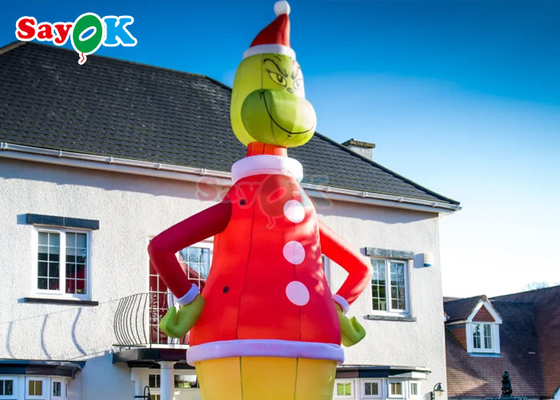 30ft Grinch personagens de desenhos animados infláveis Chapéu de Natal Monstro Verde Casa Decoração Inflável