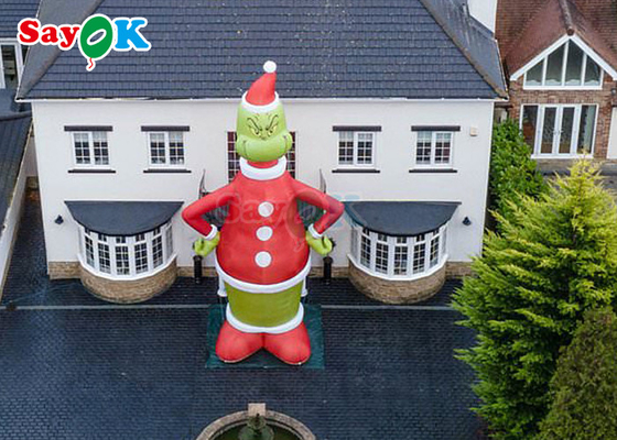 30ft Grinch personagens de desenhos animados infláveis Chapéu de Natal Monstro Verde Casa Decoração Inflável