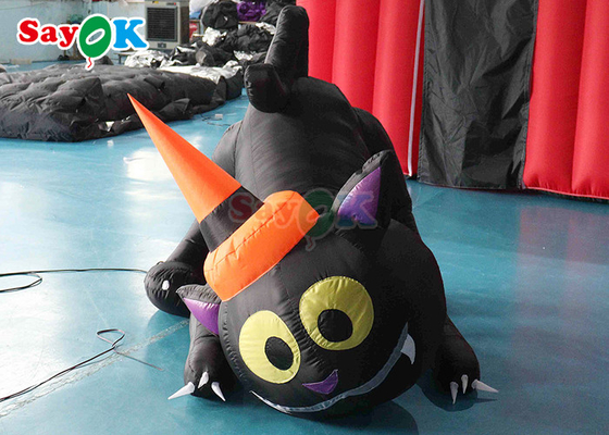 Halloween desenho animado modelo de animal inflável gato preto Halloween jardim de decoração