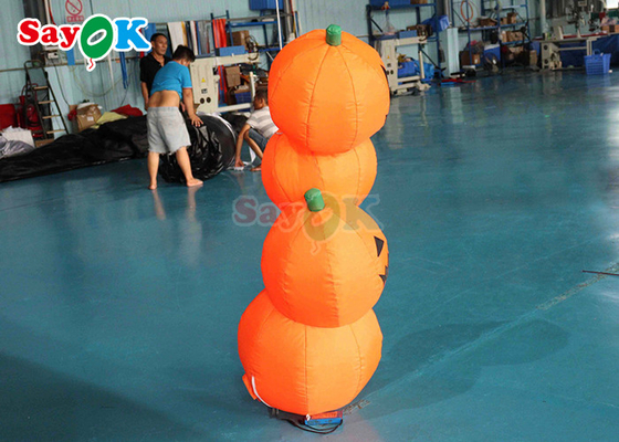 PVC inflável Halloween Decoração 4,9ft forma de abóbora LED modelo inflado