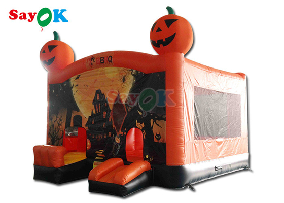 Commercial Assombrado Halloween Inflável Bounce House Castelo Slide 15.7x15.7x16.4ft
