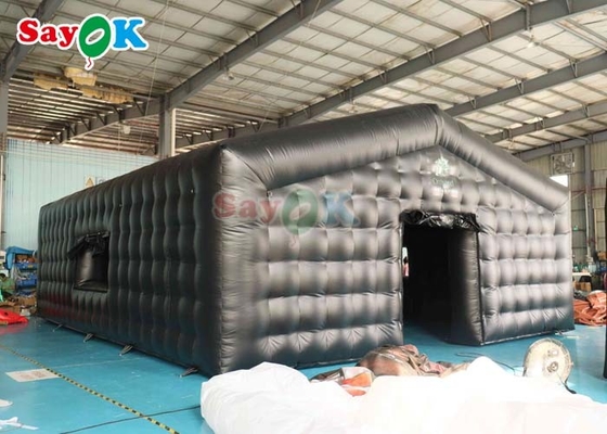 Tenda de festa de PVC inflável de cubo Negro comercial Disco Light Tenda de clube noturno móvel construída - em tela